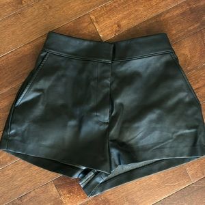 Faux leather shorts